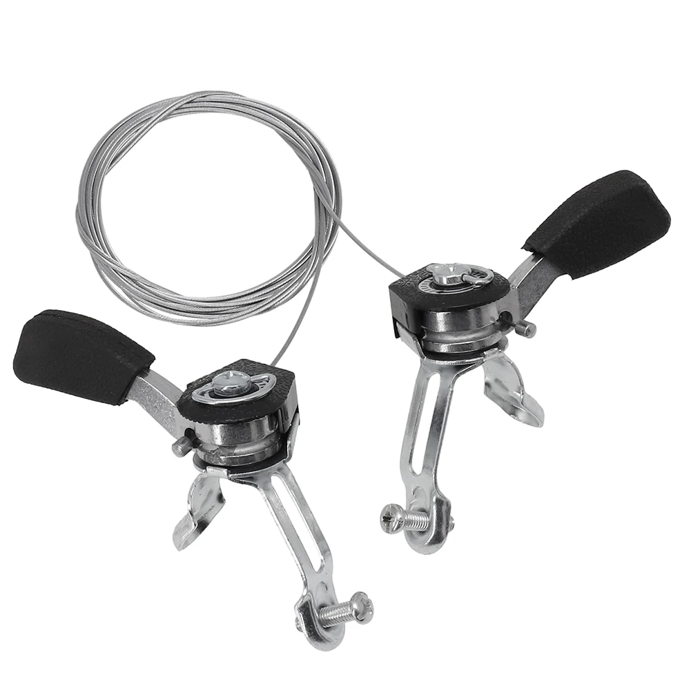 1 Pair 3x6/3x7 Thumb-Tap Bike Bicycle Gear Shifter Top Mount Levers Derailleur With Inner Cable For 22.2mm Diameter Handlebar