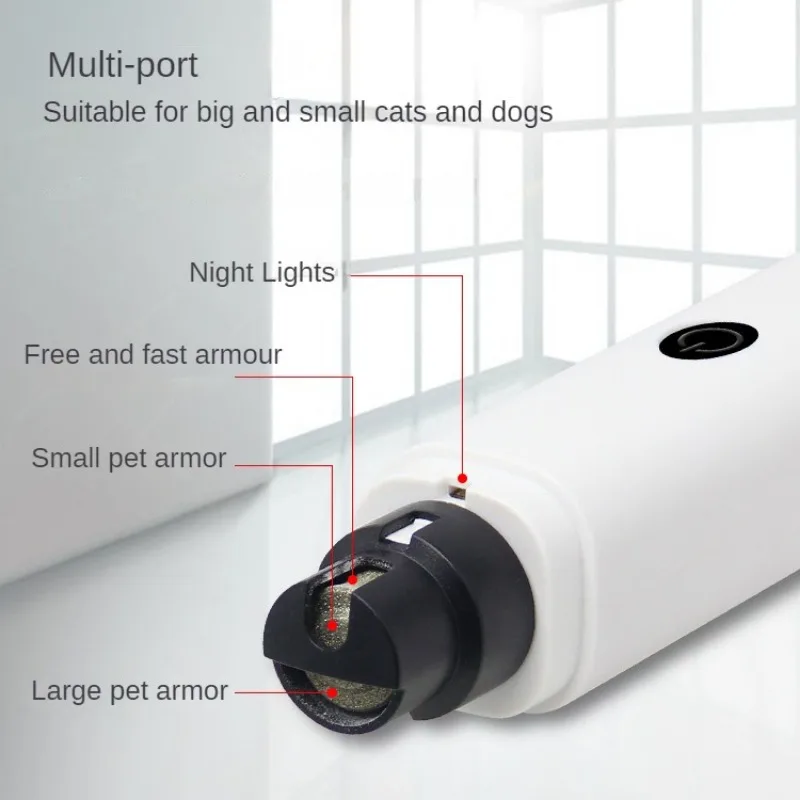 Electric Dog Nail Clippers Grinders Rechargeable USB LED Light Pet