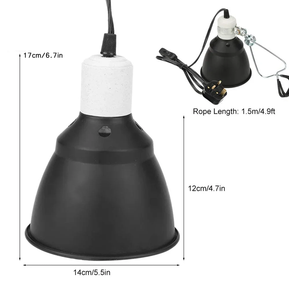 Reptile Heating Lamp Reptile Light Bulb Reptile Lamp Bulb Poultry Heating Bulb Heating Lamp Bulb Reptile UVA UVB Lampshade Holder Turtle UVB Heating Bulb Light Holder with Clamp Lighthouse for Tortoise Chicken Brooder Basking