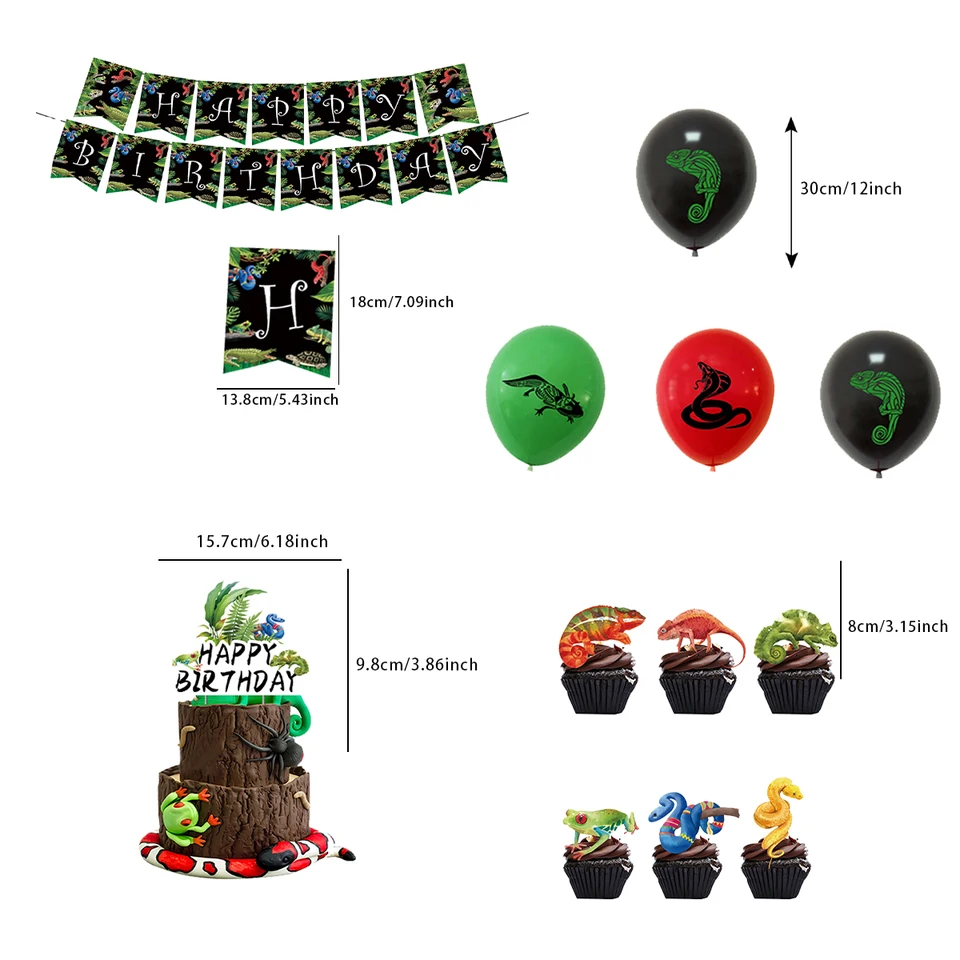 Decorazioni Per Festa A Tema Rettili: Piatto, Tovaglia, Tovaglioli - Set Completo Per Compleanno Giungla/Safari