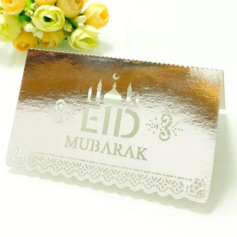 Eid 무바라크 엽서 카드, 라마단 파티 좌석 카드, 빈 장소 카드, 해피 Eid 라마단 카림 무슬림 카드, 100PC