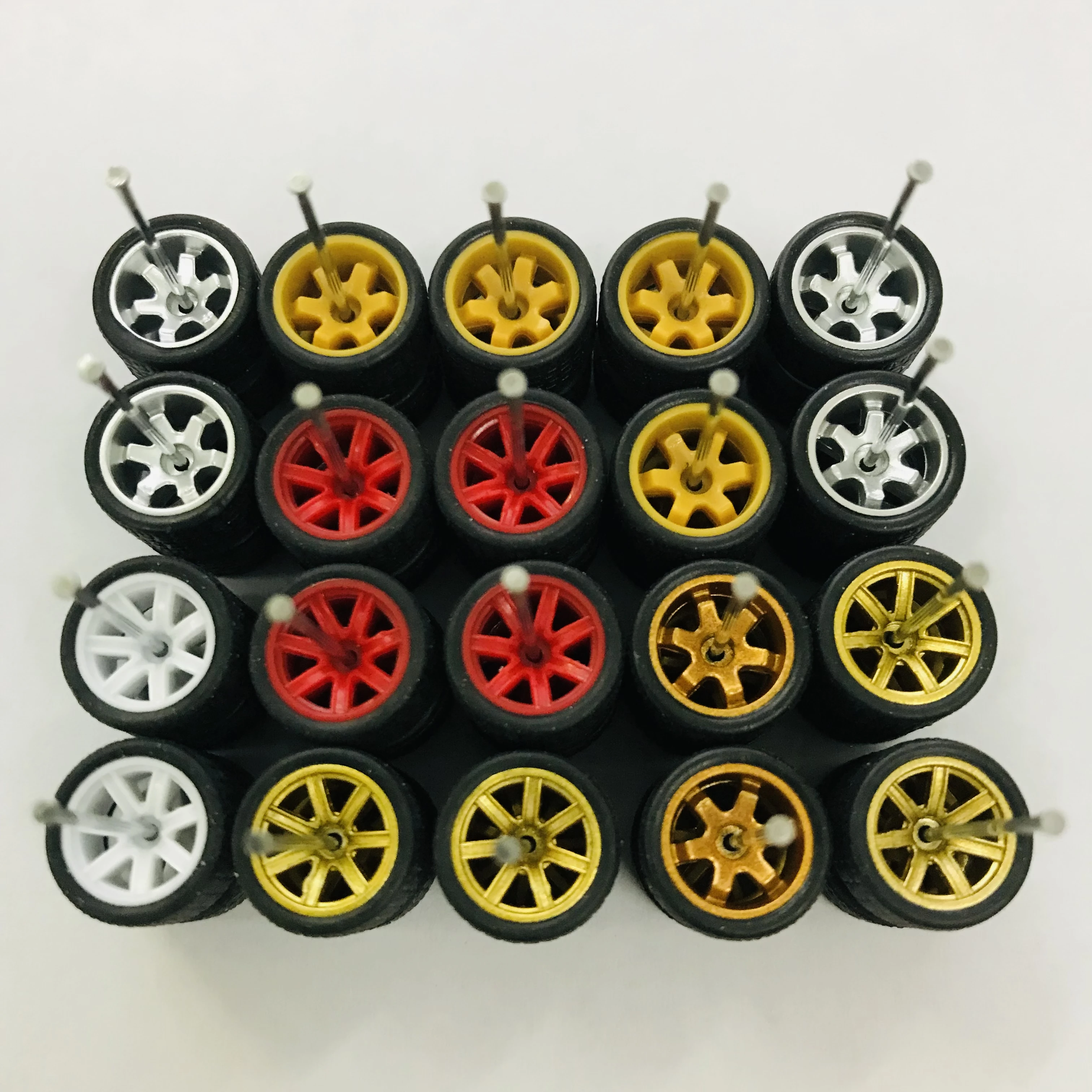 10sets 11mm wheels for 1/64 Scale Alloy Car Models 1/64 wheels with 1/64 Tires + Axles for Hot Wheel/Matchbox/Domeka/Tomy 1:64 4