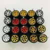 10sets 11mm wheels for 1/64 Scale Alloy Car Models 1/64 wheels with 1/64 Tires + Axles for Hot Wheel/Matchbox/Domeka/Tomy 1:64 4