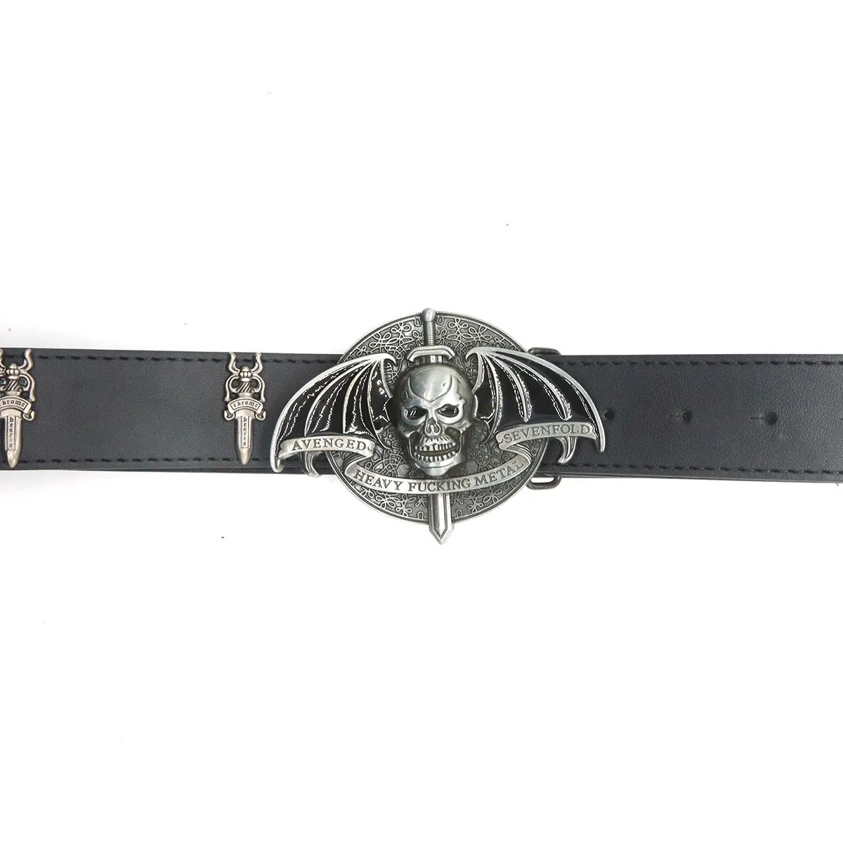 Neue Designer Schädel Flügel Gürtel für Mann American Retro Jeans Rock Zubehör Saint Sword Punk Niet Mode Y2k Gürtel – Detail 13