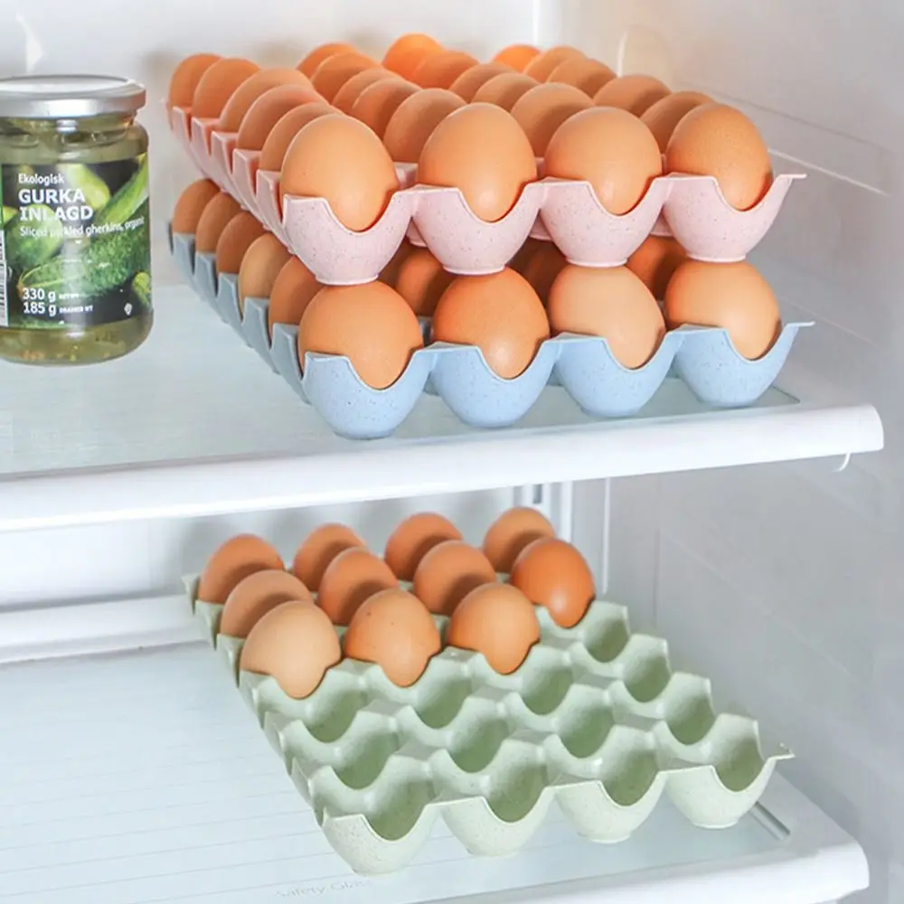 24/15 Grooves Egg Storage Box egg storage box Household Egg Rack Refrigerator Container Dispenser for Kitchen