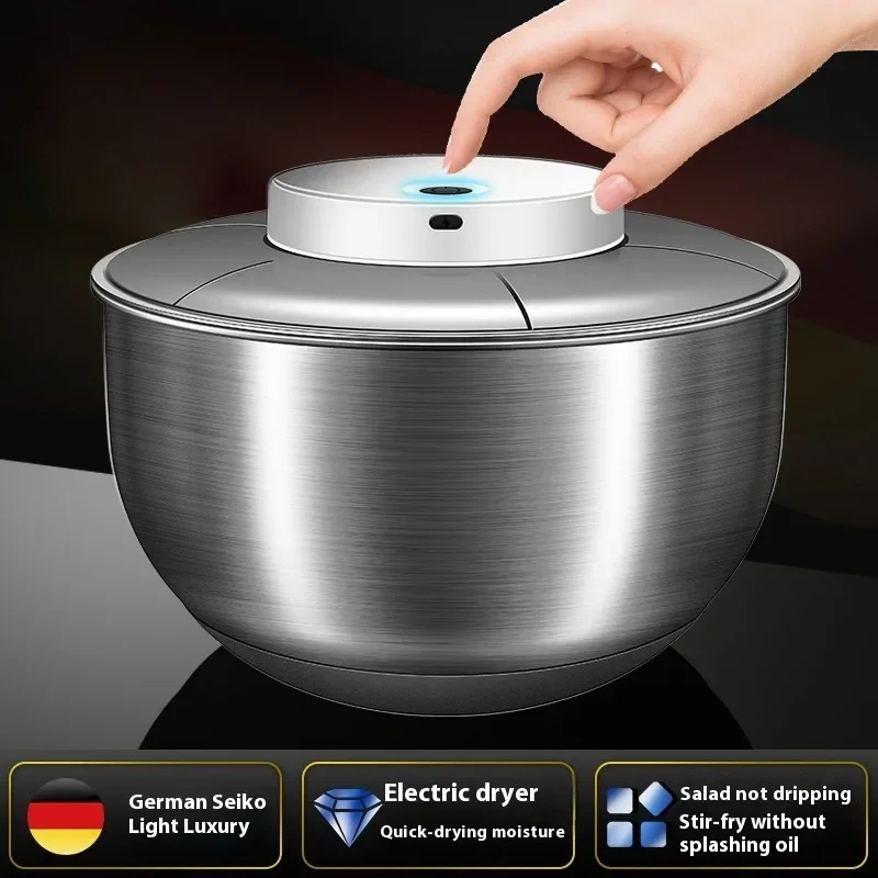 Vegetable Dehydrator Electric Cleanse Dryer Strainer Fruit and Dry Wet Separation Kitchen Gadgets Products Descascador Eletrico