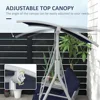 2 Person Porch Swing with Stand, Outdoor Swing with Canopy, Pivot Storage Table, 2 Cup Holders, Cushions for Patio, Backyard 4