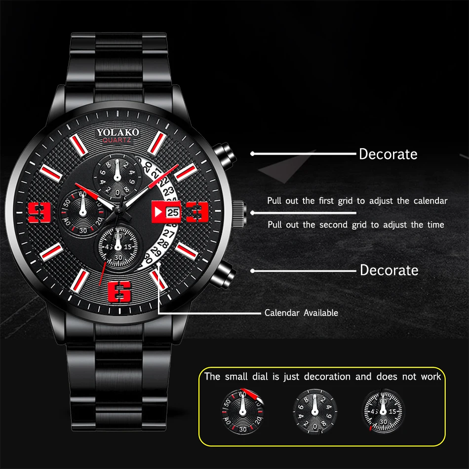 reloj hombre Mens Fashion Business Watches Men Sports Stainless Steel Quartz Watch Man Calendar Date Clock relogio masculino Quartz Watches discount
