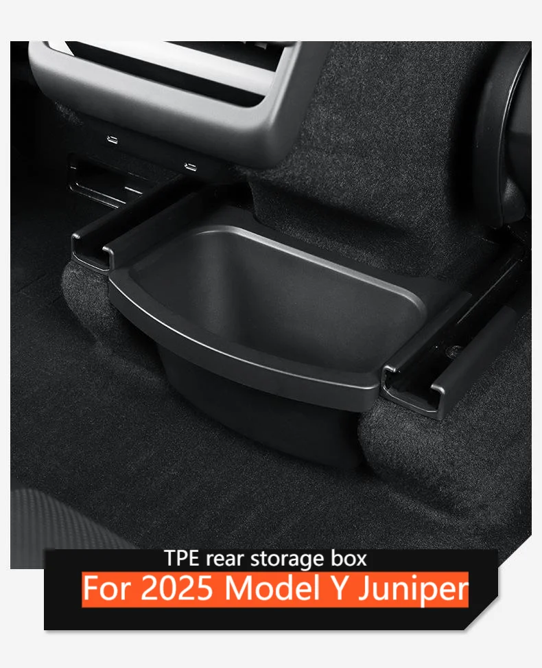 For Tesla Model Y Juniper Rear Seat Storage Box Under Air Vent Storage Case Tras