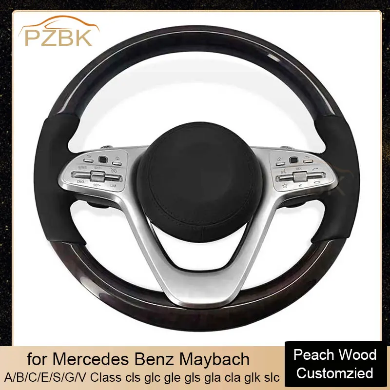 

Factory OEM Peach Wood Style Car Steering Wheel for Mercedes Benz Maybach A/B/C/E/S/G/V Class cls glc gle gls gla cla glk slc