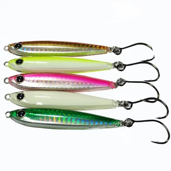 5pcs Epoxy Resin Jigs Epoxy Fishing Jig Lure  Mixed Colors with Strengthen Single Hook Great for Striped Bass Tuna and Game Fish 2