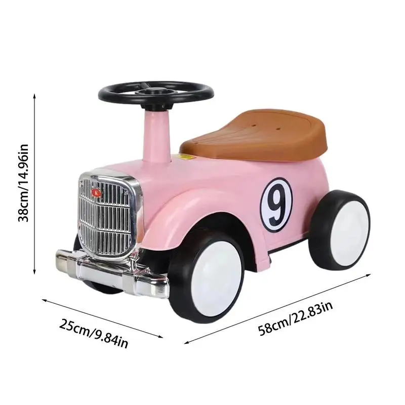 Kids Ride On Toys Retro Ride On Push Toy Car Steering Wheel Learning To Walk Toys Anti-Rollover Wheels
