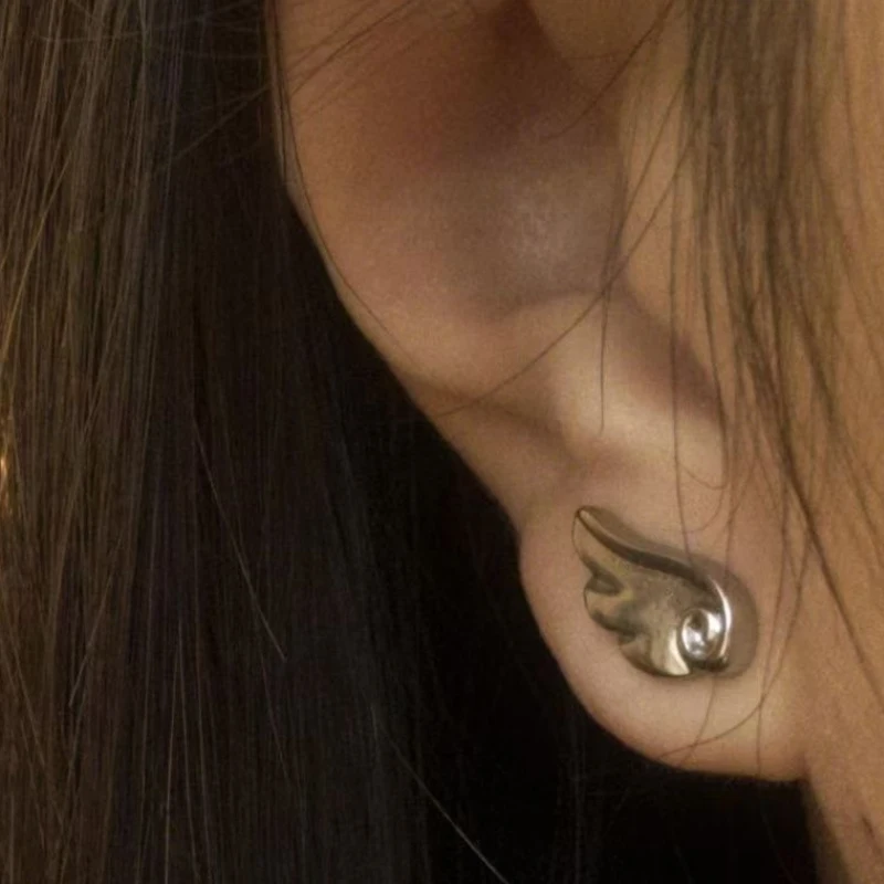 Y2K Wings Earrings Vintage Frosted Angel Ear Stud for Women Fashion Creativity Wings Earrings Korean Jewelry Accessories Gifts 3