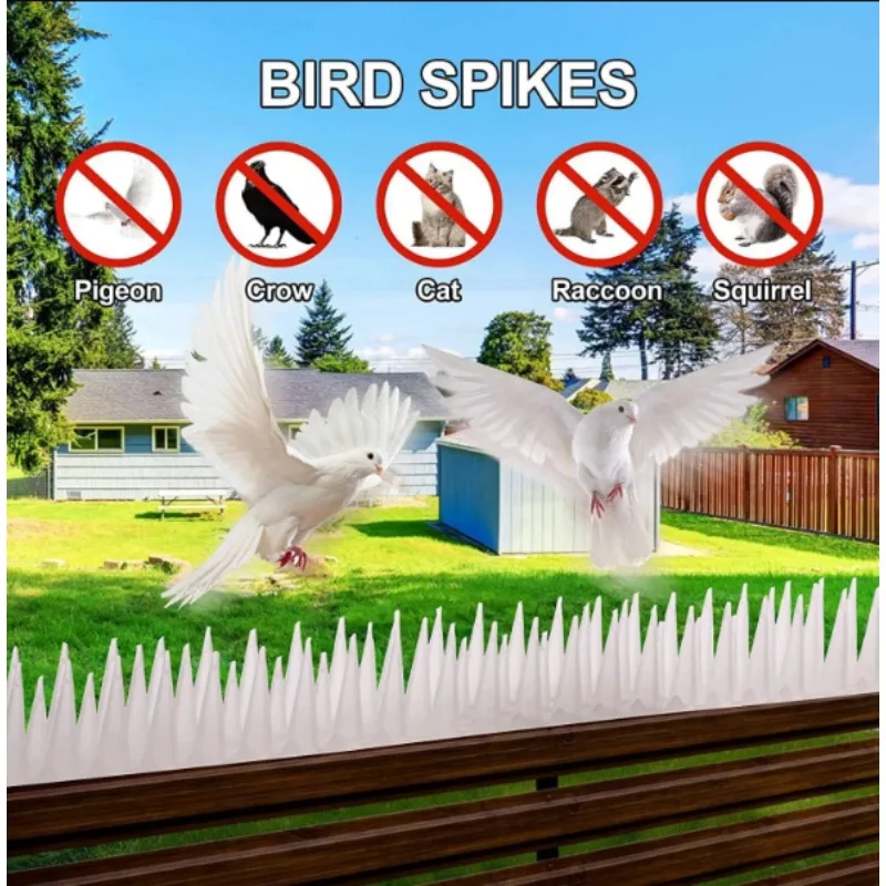 Plastic Bird Deterrent Spikes for Gardens — 10 Pcs