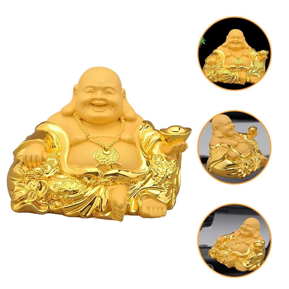 

Statue Laughing Shui Resin Meditation Feng Decor Ornaments Figurine Maitreya Gift Chinese Model Sitting Zen Housewarming