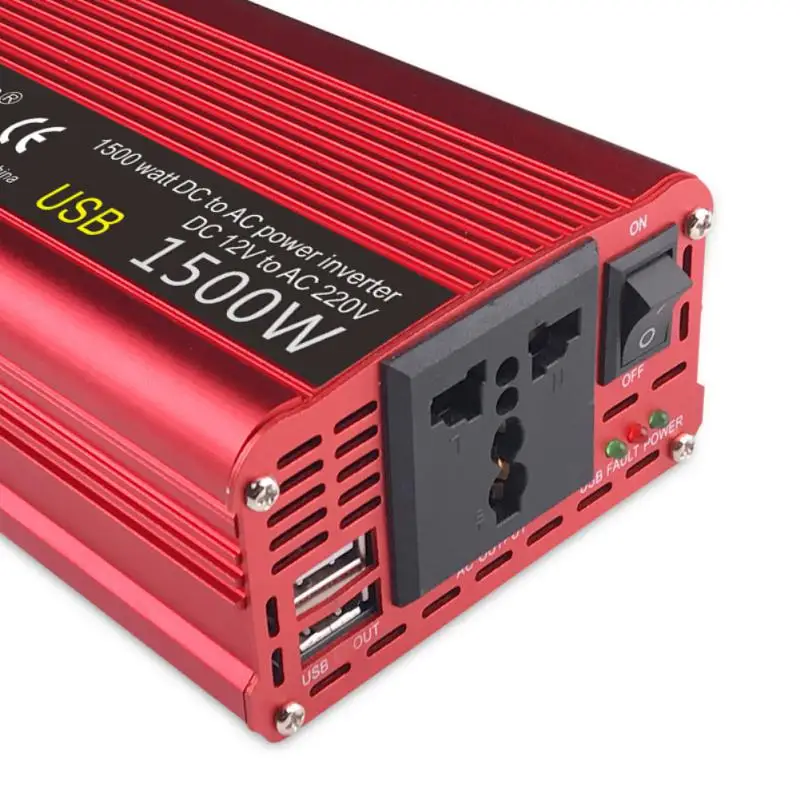 

to 220V 230V Inverter 1500W/2000W Portable Solar Power Invertor Voltage Converter Universal Socket Auto Accessories