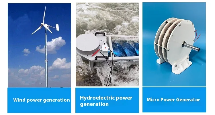 Double-layer stacked 200W * 2 permanent disk coreless generator with high effici