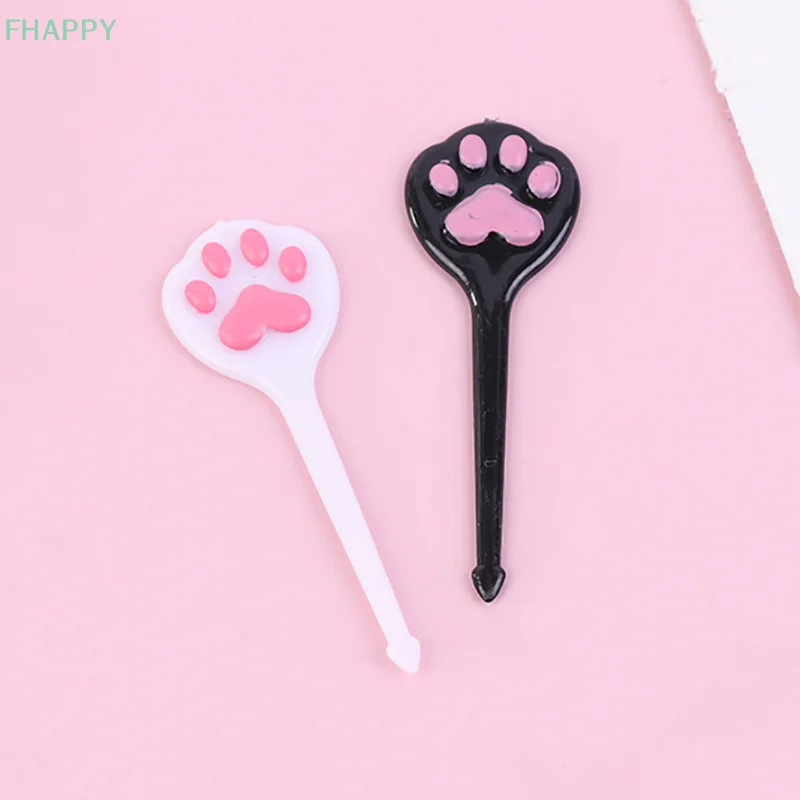 8Pcs/set Cat meat ball cat paw fruit stick cute cake dessert fork decoration