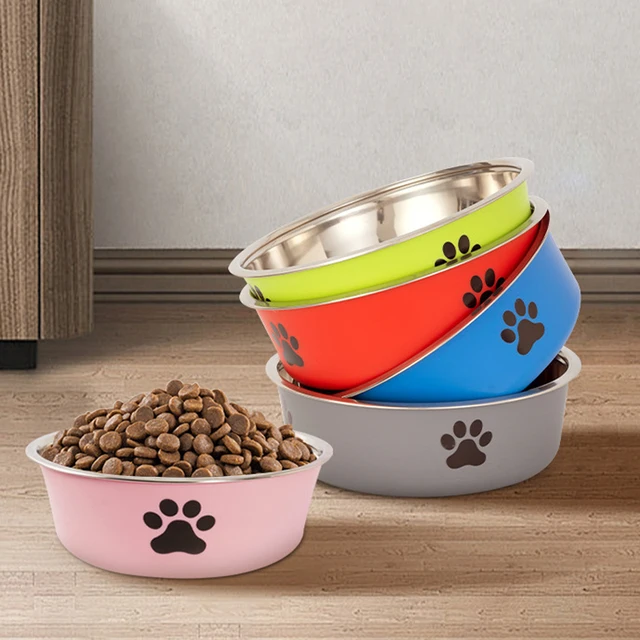 Stainless Steel Dog & Cat Water Bowl with Non-Slip Rubber Base 2