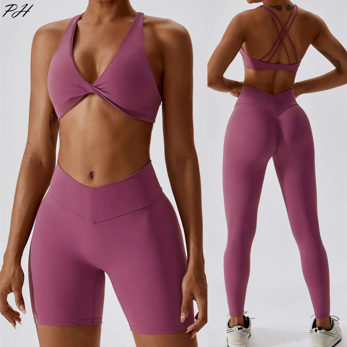Summer Seamless Yoga Set Workout Outfit Donna Reggiseno Sportivo Pantaloncini A Vita Alta Yoga Legging Suit Sexy Running Fitness Abbigliamento Sportiv