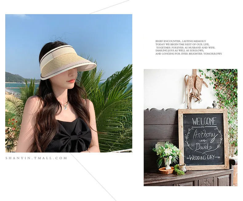 Women's Anti-uv Sun Visor Hat With Large Brim For Face Protection_voghion.com