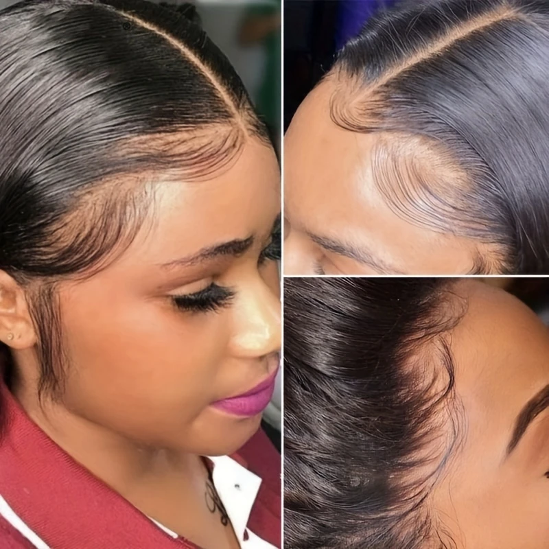 Straight Brazilian Remy Human Hair 13X4 Lace Frontal Closure Natural Color Pre Plucked Soft Lace Frontal With Natural Hairline