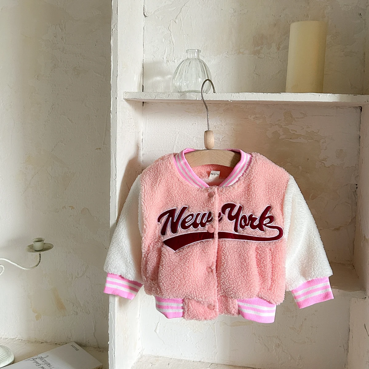 New Baby Girls Clothes Jacket Coat Infant Tops Winter Warm NewYork Embroidery Top Children Clothing Newborn Boys Kids Coats