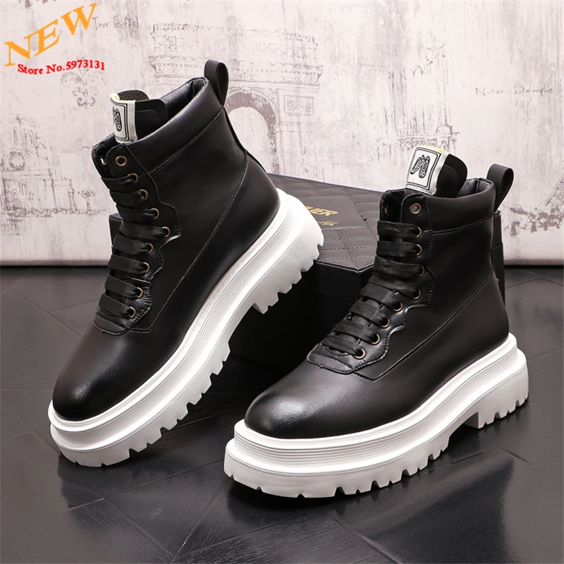 New Fashion Men boots  Hip Hop Motorcycle boots High tops Sneakers Casual Shoes ankle boots Zapatillas Hombre 5