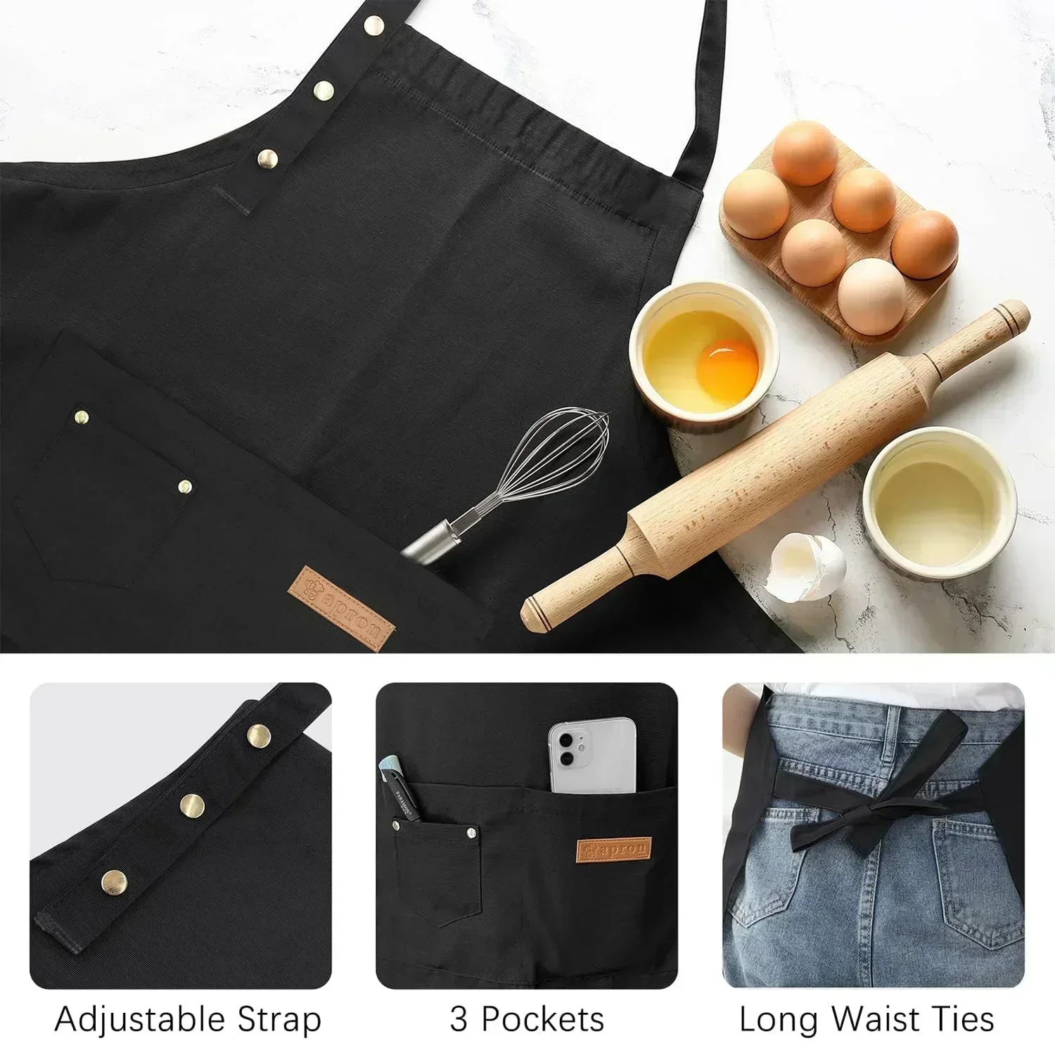 Personalized Waterproof Canvas Apron with Pocket