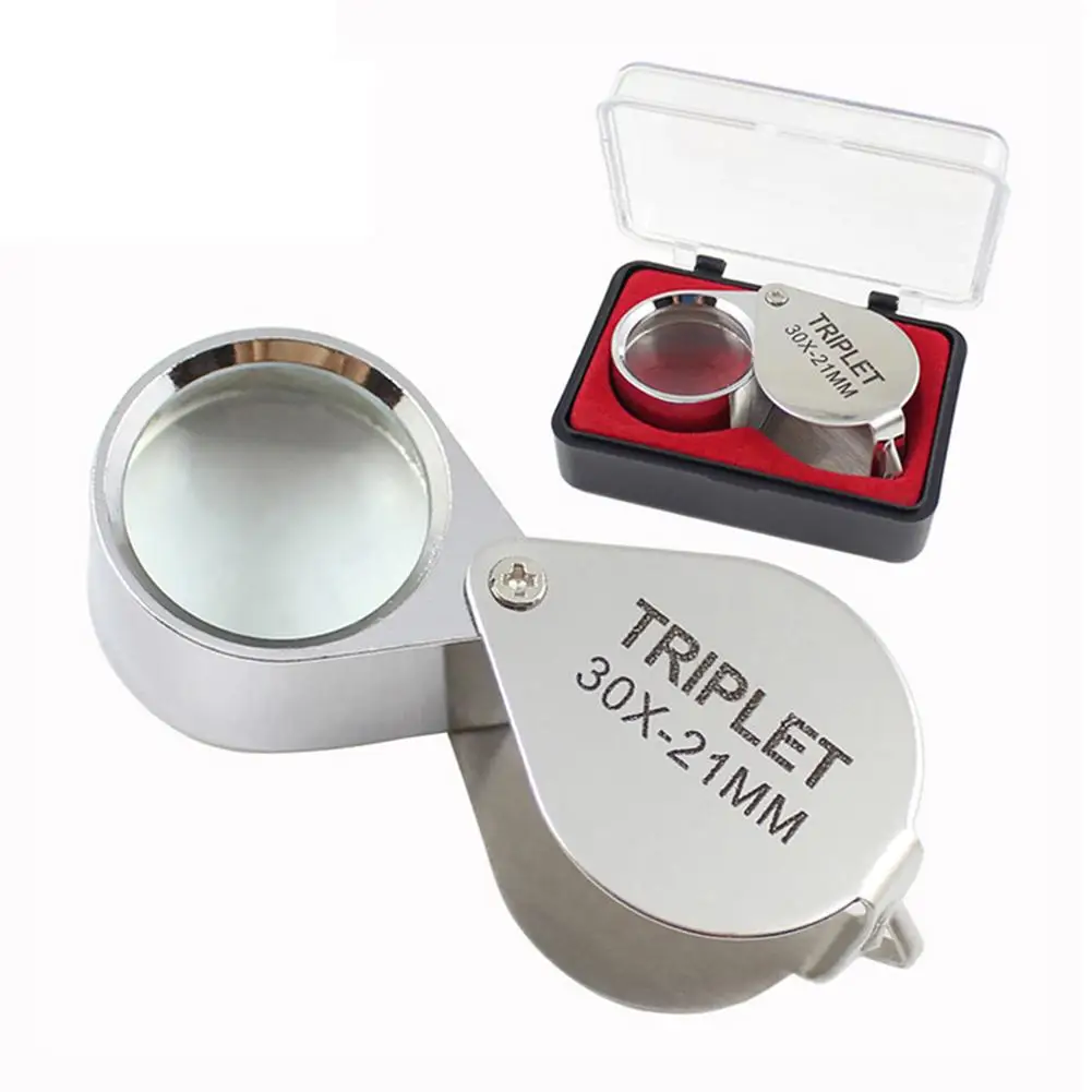 

Folding Jewelry Magnifier Portable Pocket Magnifying Glass For Antique Diamond Appreciation 10x / 20x / 30x Magnification