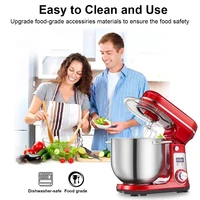 BioloMix 6-скоростной кухонный миксер для еды, 1200 Вт, тихий двигатель постоянного тока, чаша из нержавеющей стали 6 л с венчиком для крема, яиц, тестомес — изображение 6