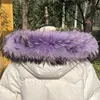 Women Natural Raccoon Fur Collar Neck Keep Warm Red Scarf Winter Coat Luxury Fox Scarves Decorate Fashion Designer Scarfs Female 3