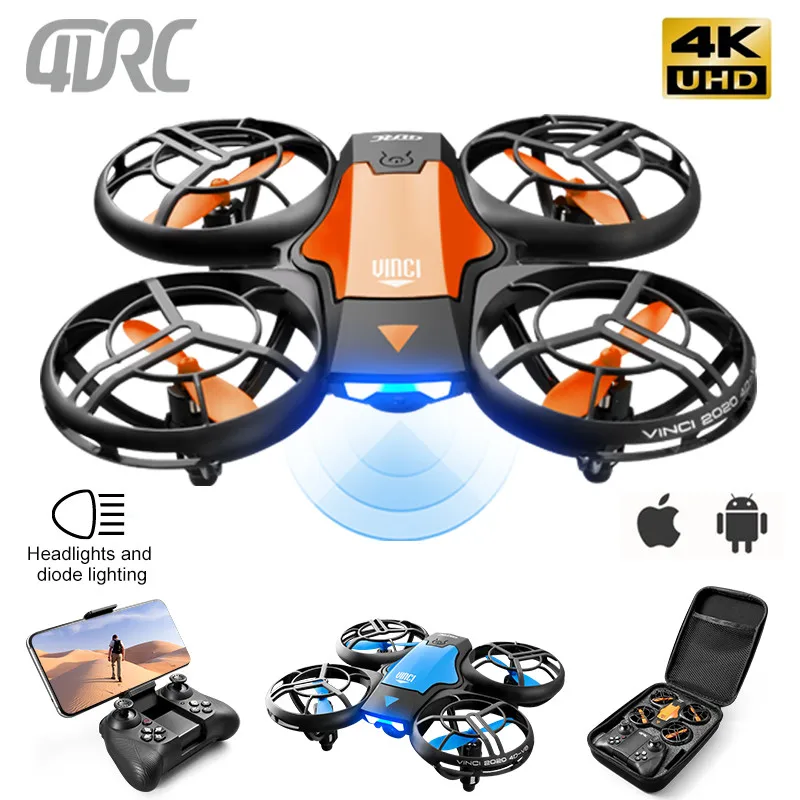 4drc v8 novo mini zangão 4k profissão hd grande angular câmera 1080p wifi fpv zangão câmera altura manter drones câmera helicóptero brinquedos