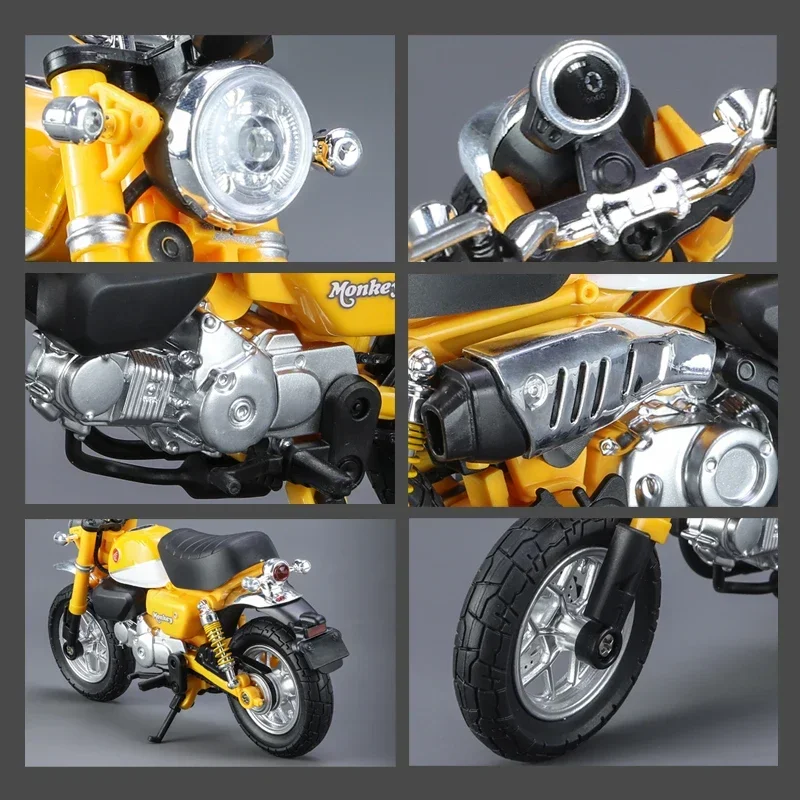 Diecast Metal Miniature Monkey Motorcycle Toy - 1:12 Scale Collectible