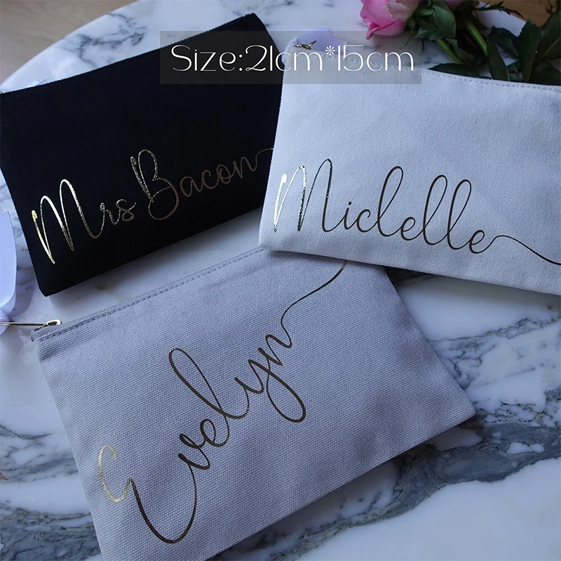 Customized Bridesmaid Makeup Clutch - Travel & Special Occasion Gift