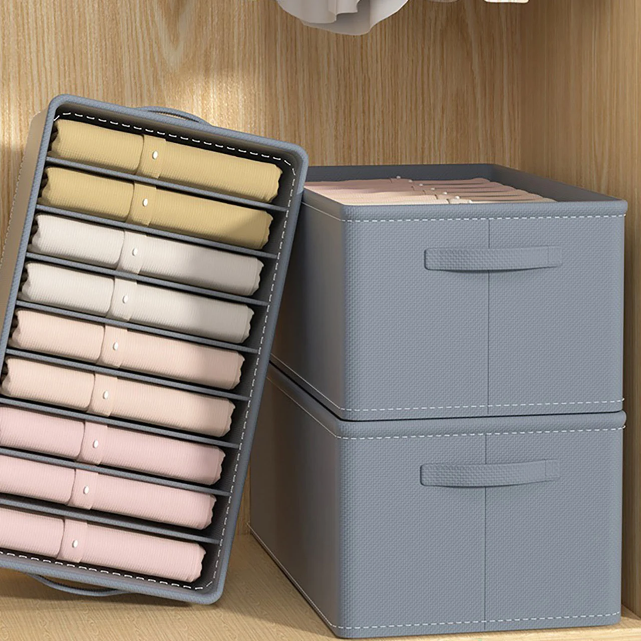 Jeans Leggings Storage Box 9/7/6 Grids Wardrobe Closet Drawers Divider Boxes Underwear Bra Socks Panty Organizer Space Saver Bag