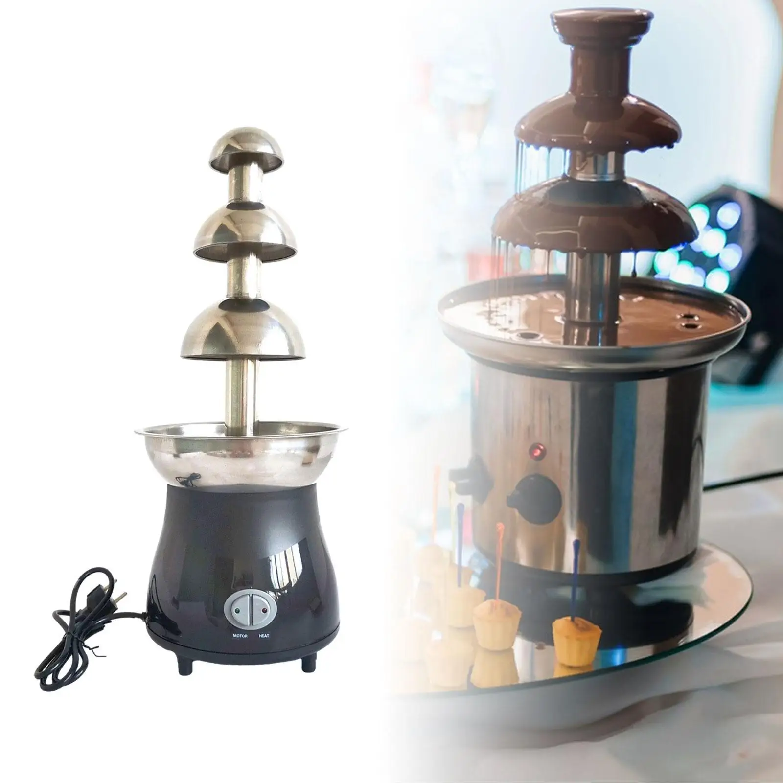 Chocolate Fountain Sturdy Stainless Steel Melting Pot for Candy Cheese Party