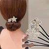 Rhinestone Star Hair Pin Flower Bud Head Bun Maker Bow Pearl Bun Maker Lazy Hair Dish Artifact Women Hair Styling Braiders 1