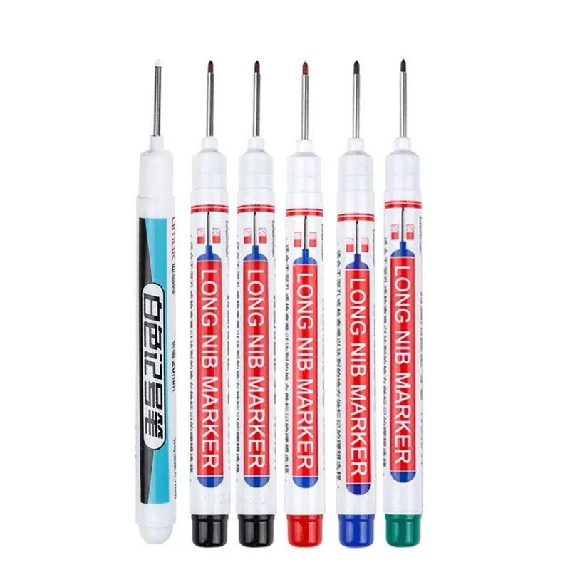 6 Teile/satz 20mm Tiefe Loch Lange Spitze Kopf Marker Für Metall Perforieren Stift Wasserdicht Bad Holzbearbeitung Dekoration Multi-zweck – Detail 2