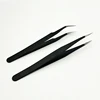 Didesun Stainless Steel Straight and Curved Black Eyelashes Tweezers for False Eyelash Extension Tweezers Fiber Tip Makeup Tools 5