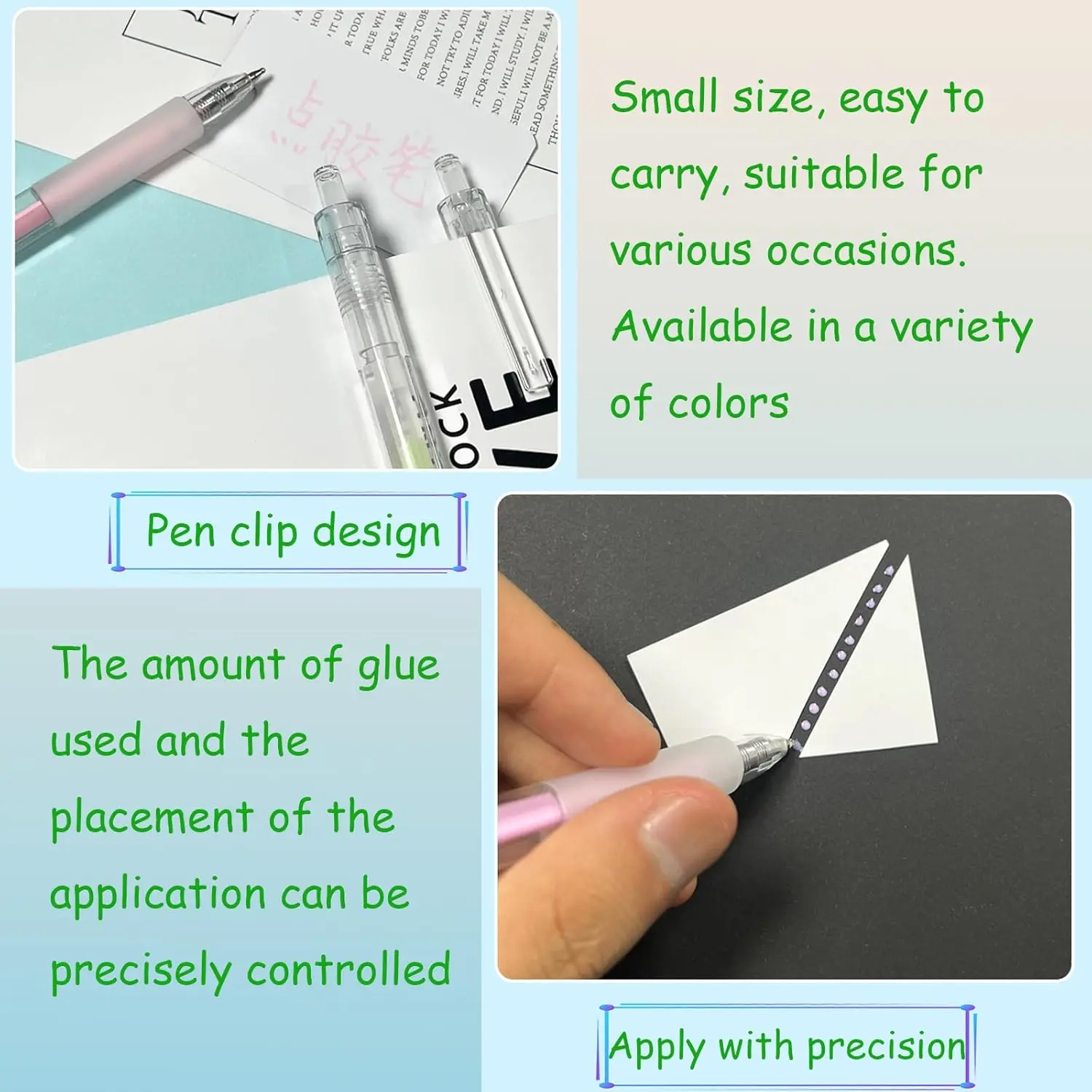 6pcs Set of Quick Dry Color Dispensing Pens, Quick Dry Rollerball Glue Pens for Handmade, Scrapbook, Card Making, Kids, Artists 4
