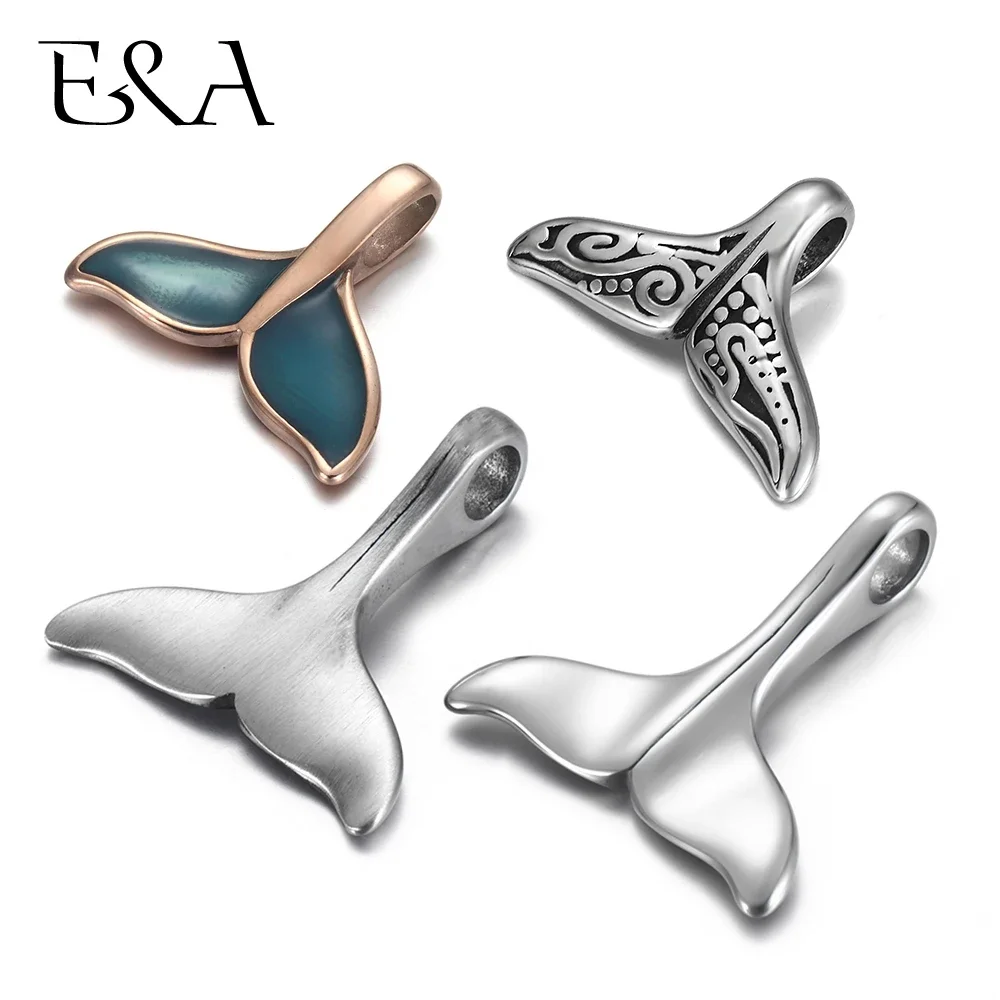 Edelstahl Charms Fischschwanz Loch 5mm 4mm für Schmuckherstellung Zubehör Armband Haken DIY Halskette Verschlüsse Erkenntnisse