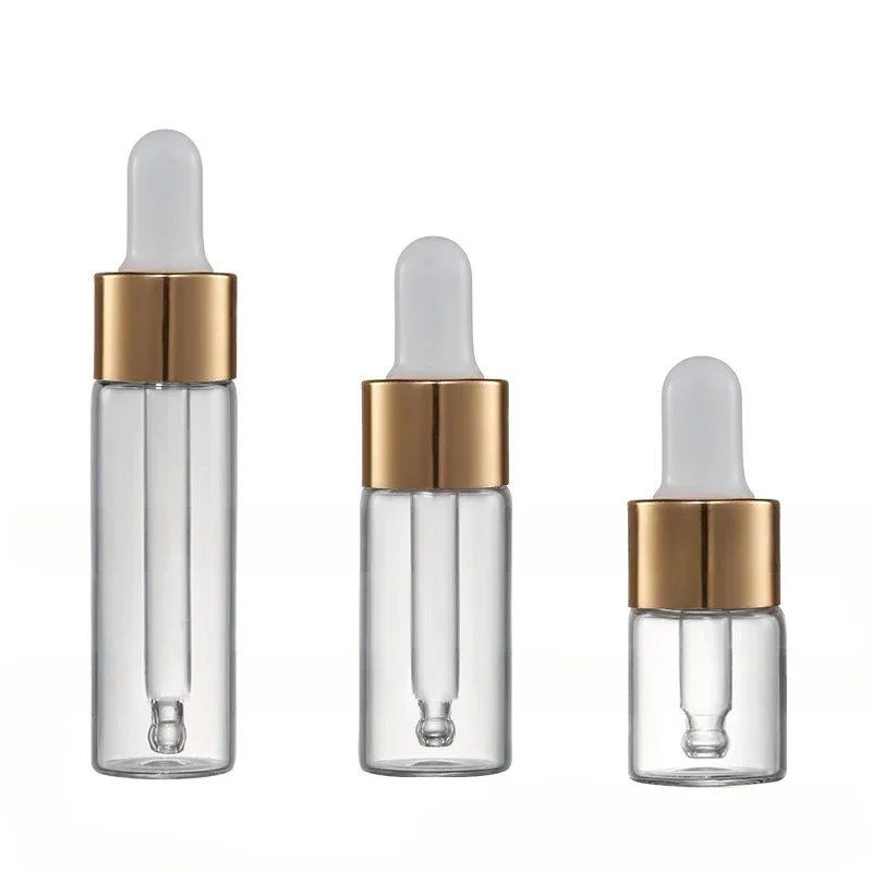 1pcs Mini Dropper Bottles Glass Empty Essential Oil Aromatherapy Bottles Rose Gold Cap Pipettes 5ml 10ml 15ml dropper bottle