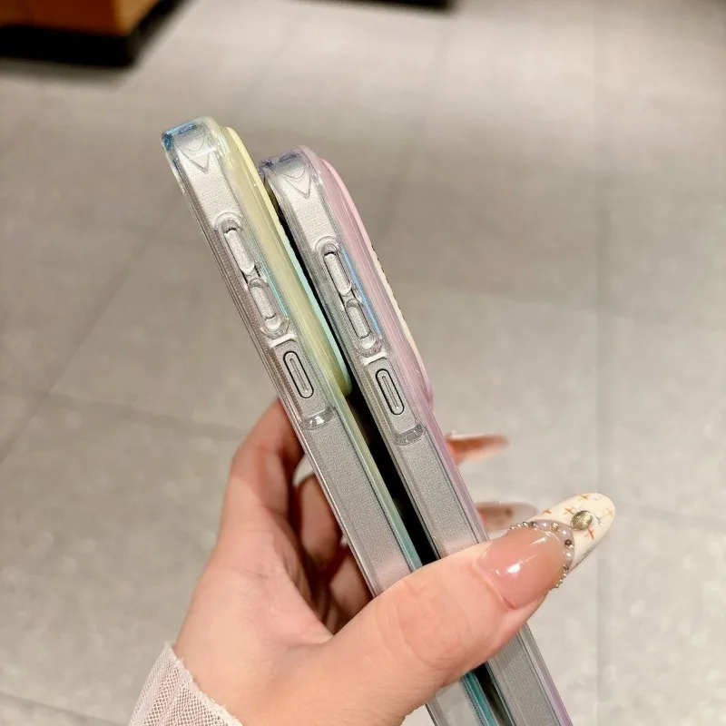 Fashion Magnetic Matte Gradient Color Transparent Case with Collision Protection and Skin-Friendly Texture