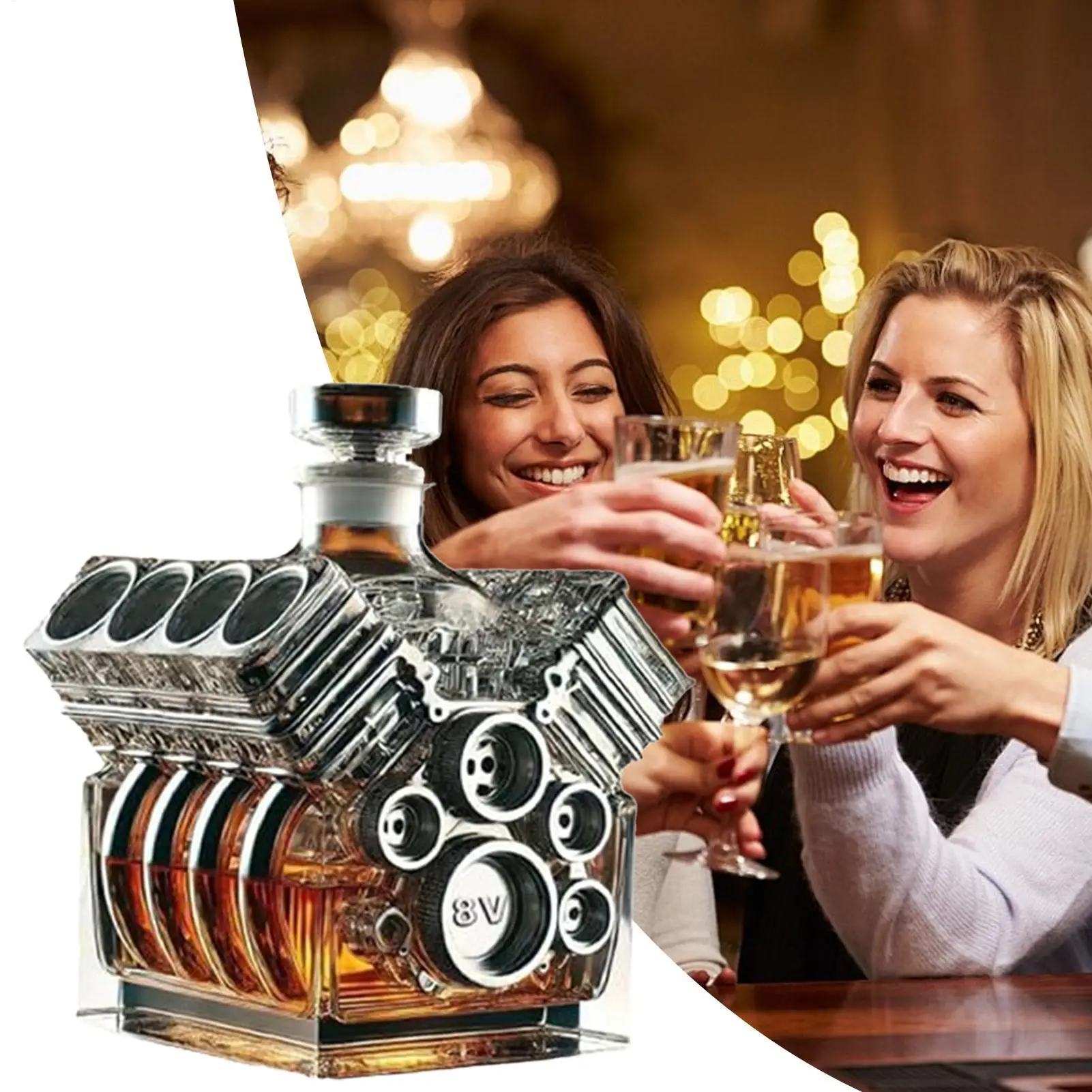 Decantador de whisky con forma de motores V8, decantador de Alcohol, botella, decoración de Bar para el hogar para el Dí