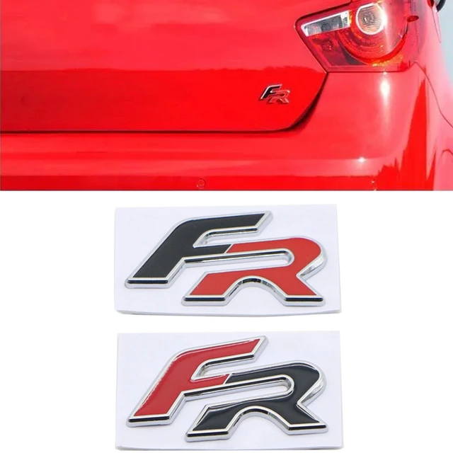 Logo FR Noir Rouge Pour SEAT Cupra Ibiza Leon Emblème Autocollants Métal