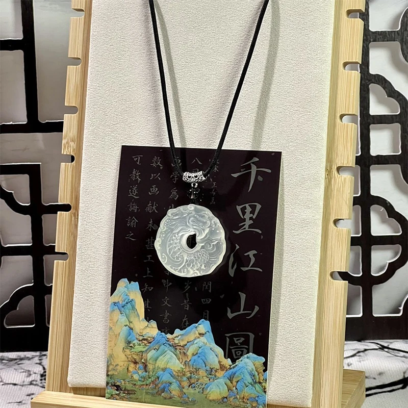 Chinese Style Dragon Phoenix Pendant Necklace For Women Girls Lucky Exorcise Evil Spirits Safety Auspicious Charms Necklace