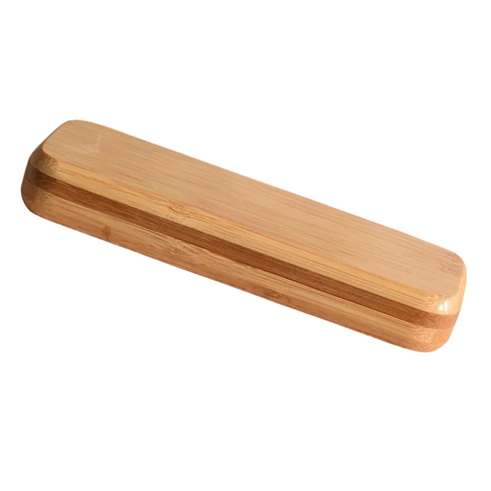 

1pc Single Pen Box Bamboo Stationery Box Natural Style Pen Case Gift Box