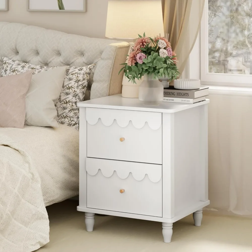 White Scalloped Nightstand 4