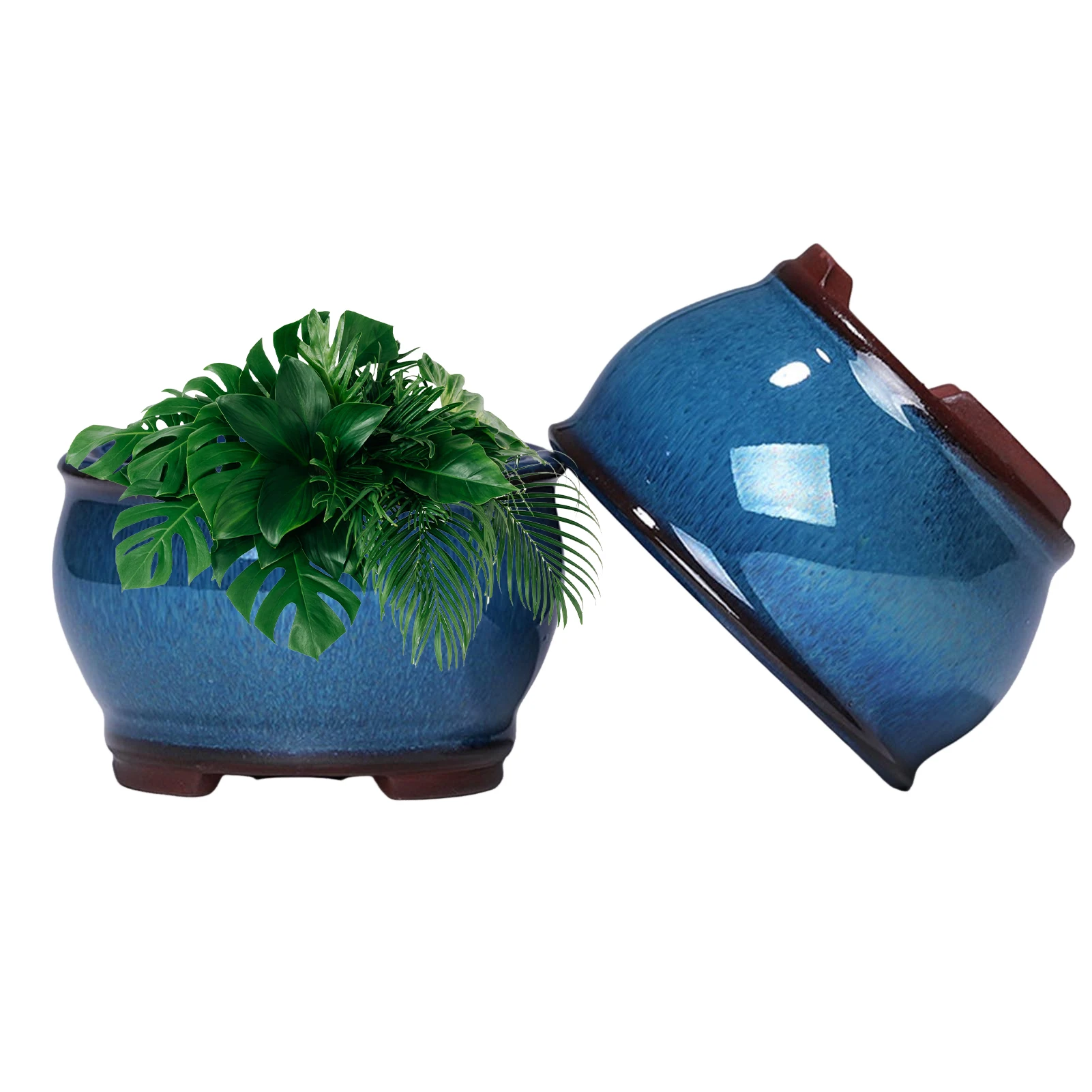 ตัวเลือกสินค้า กระถางชาวไร่สวนเซรามิก กระถางต้นไม้เซรามิกพร้อมรูระบายน้ําสําหรับดอกไม้ในร่ม สมุนไพรกระบองเพชร ว่านหางจระเข้